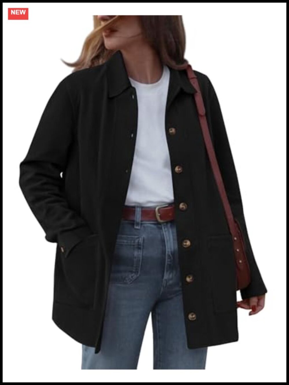 Faux Suede Jacket Women Button Down Long Sleeve Fall Winter Lightweight